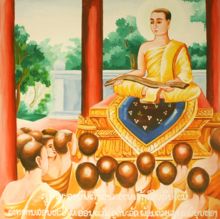 Ananda reciting the Suttapitaka at the First Buddhist Council